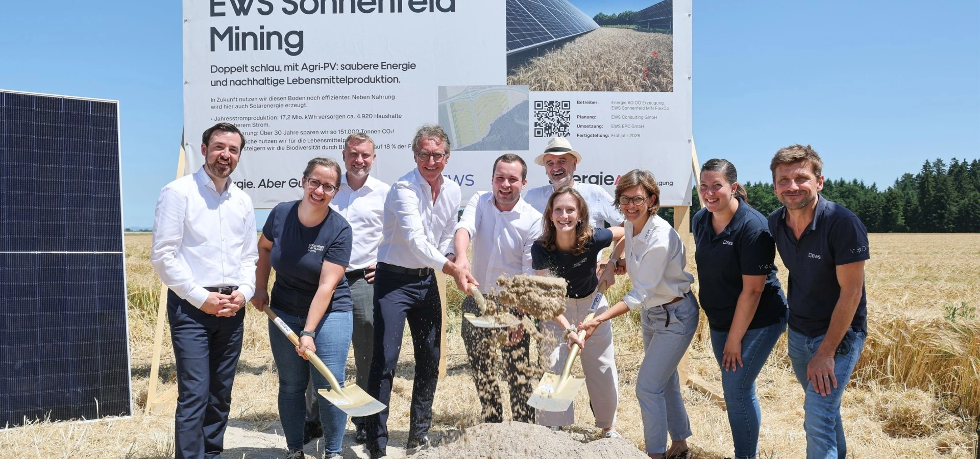 Projektpartner EWS und Energie AG beim Spatenstich Projektpartner EWS und Energie AG beim Spatenstich
