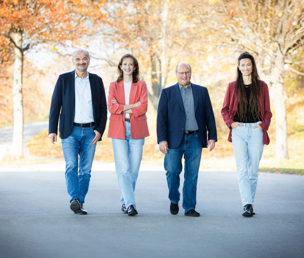 Joachim Payr, Esther Mirwald, Gerhard Steindl und Alina Mirwald | Gesellschafter:innen EWS Holding GmbH