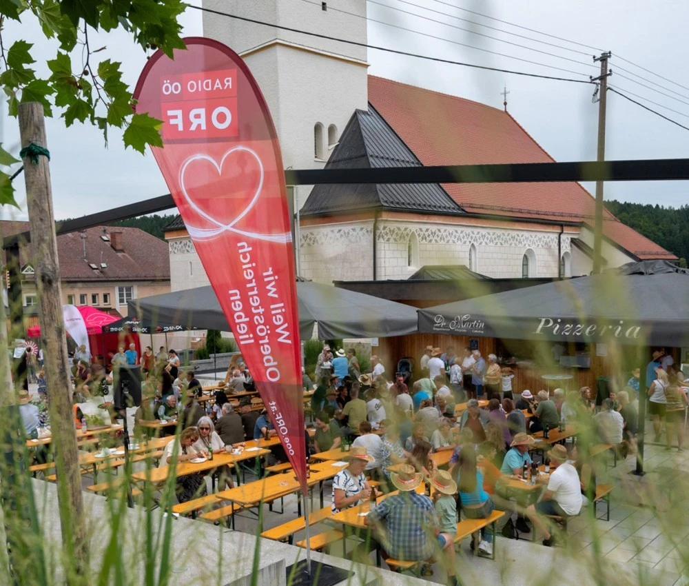 ORF Radio OÖ Sommertour im Ortszentrum von Pischelsdorf am Engelbach, am 21.08.2026.