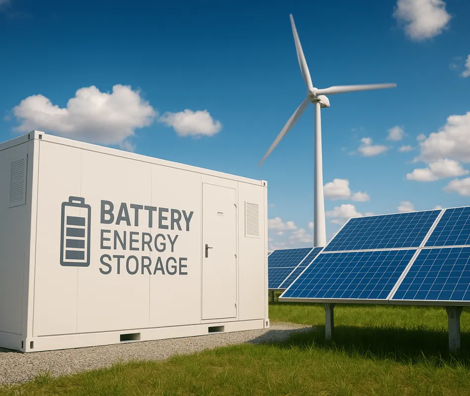 Batteriespeicher in Kombi mit Wind und PV